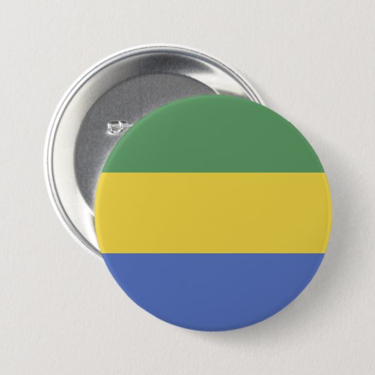 vlag van Gabon Ronde Button 7,6 Cm (Voorkant /achterkant)