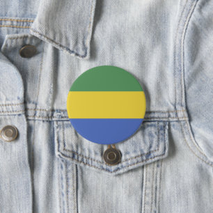 vlag van Gabon Ronde Button 7,6 Cm