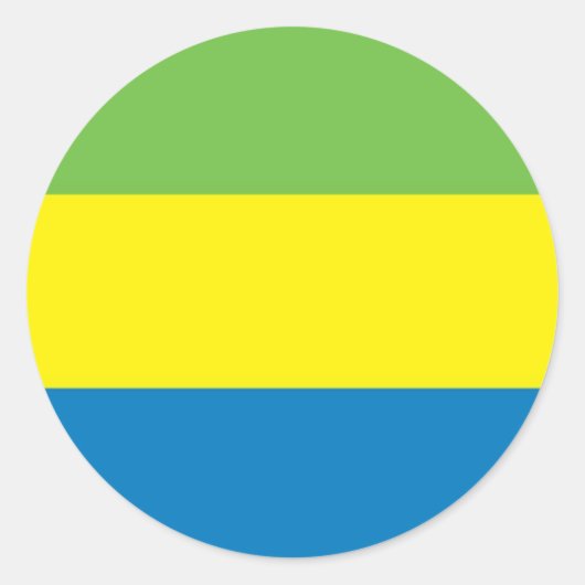 Vlag van Gabon Ronde Sticker (Voorkant)