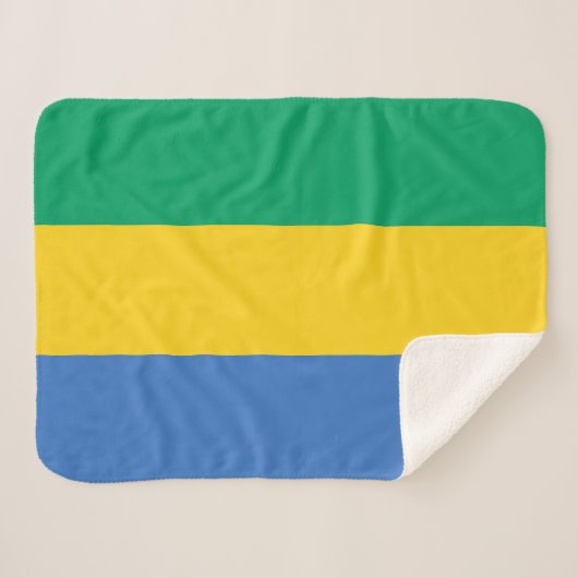Vlag van Gabon Sherpa Deken (Voorkant (horizontaal))