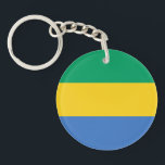 Vlag van Gabon Sleutelhanger<br><div class="desc">Patriottische vlag van Gabon.</div>