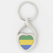 vlag van Gabon Sleutelhanger (Voorkant)