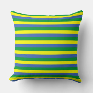 vlag van gabon strepen land symbool groen blauw ge kussen