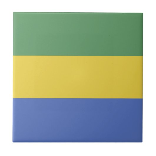 vlag van Gabon Tegeltje (Voorkant)