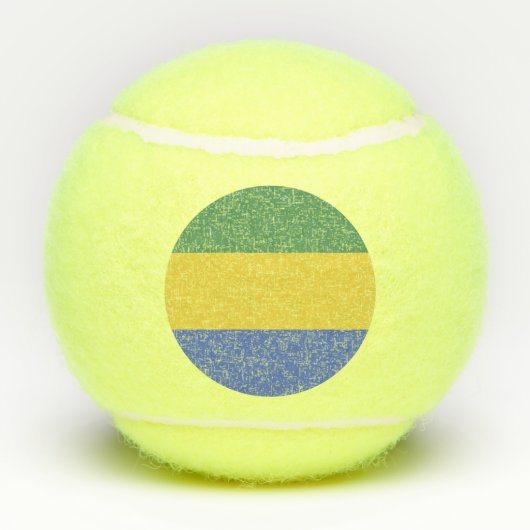 vlag van Gabon Tennisballen (Achterkant)