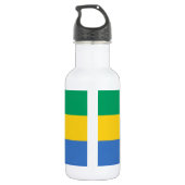 Vlag van Gabon Waterfles (Achterkant)