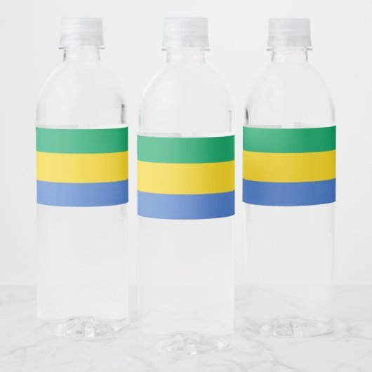 vlag van Gabon Waterfles Etiket (Flessen)