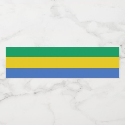vlag van Gabon Waterfles Etiket (Enkel label)