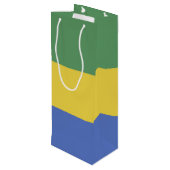 vlag van Gabon Wijn Cadeautas (Achterkant Gekanteld)