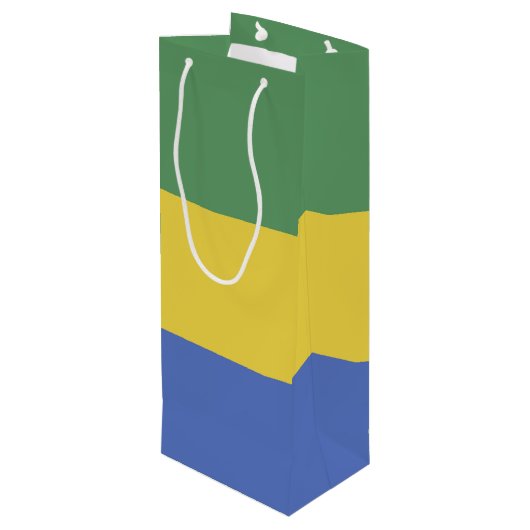 vlag van Gabon Wijn Cadeautas (Achterkant Gekanteld)