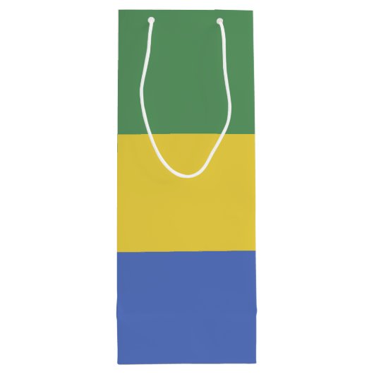 vlag van Gabon Wijn Cadeautas (Achterkant)
