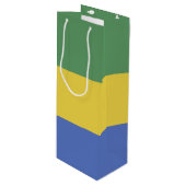 vlag van Gabon Wijn Cadeautas (Voorkant Gekanteld)