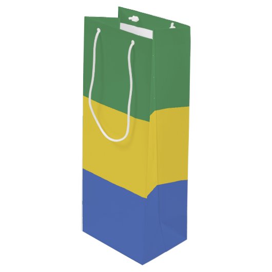 vlag van Gabon Wijn Cadeautas (Voorkant Gekanteld)
