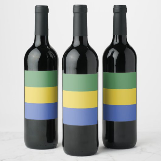 vlag van Gabon Wijn Etiket (Flessen)
