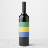 vlag van Gabon Wijn Etiket (Voorkant)