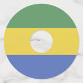 vlag van Gabon Wijnglaslabel (Voorkant)