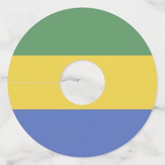 vlag van Gabon Wijnglaslabel (Voorkant)