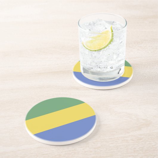 vlag van Gabon Zandsteen Onderzetter (Zijkant)