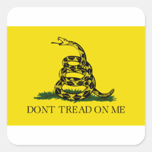 Vlag van Gadsden - betreed niet op me - rolde Vierkante Sticker