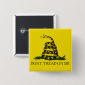 Vlag van Gadsden (niet op mij lezen) (slangenvlag) Vierkante Button 5,1 Cm (Voorkant /achterkant)