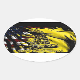 vlag van gadsden - vrijheid of dood ovale sticker