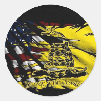 vlag van gadsden - vrijheid of dood ronde sticker