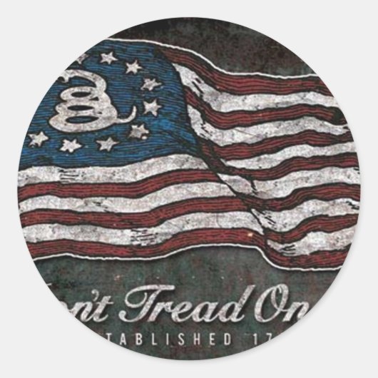 vlag van gadsden - vrijheid of dood ronde sticker (Voorkant)