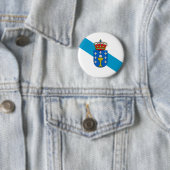 vlag van Galicië (Spanje) Ronde Button 5,7 Cm (In situ)