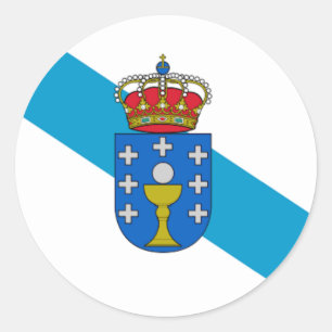 vlag van Galicië (Spanje) Ronde Sticker