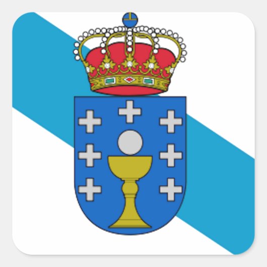 vlag van Galicië (Spanje) Vierkante Sticker (Voorkant)