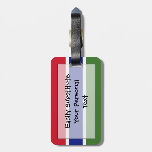 Vlag van Gambia Easy ID Personal Bagagelabel (Achterkant verticaal)