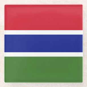 Vlag van Gambia Glazen Onderzetter