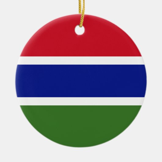 Vlag van Gambia Keramisch Ornament (Voorkant)