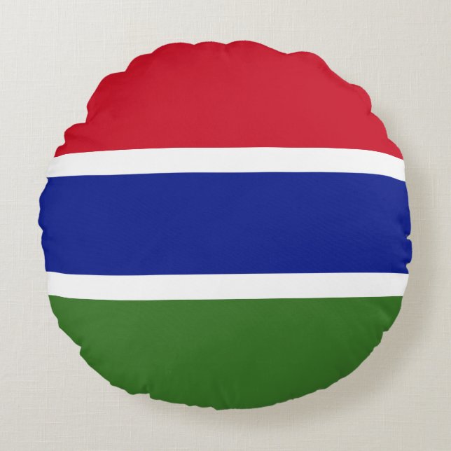 Vlag van Gambia Rond Kussen (Voorkant)