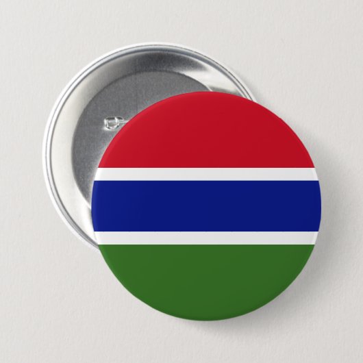 Vlag van Gambia Ronde Button 7,6 Cm (Voorkant /achterkant)