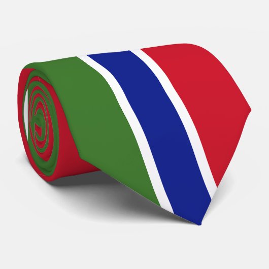 Vlag van Gambia Stropdas (Opgerold)