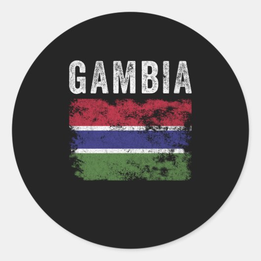 Vlag van Gambia verhit - Gambiaanse vlag Ronde Sticker (Voorkant)