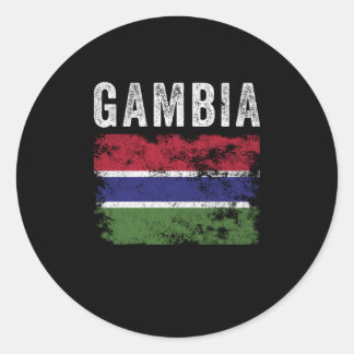 Vlag van Gambia verhit - Gambiaanse vlag Ronde Sticker
