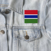 Vlag van Gambia Vierkante Button 5,1 Cm (In situ)