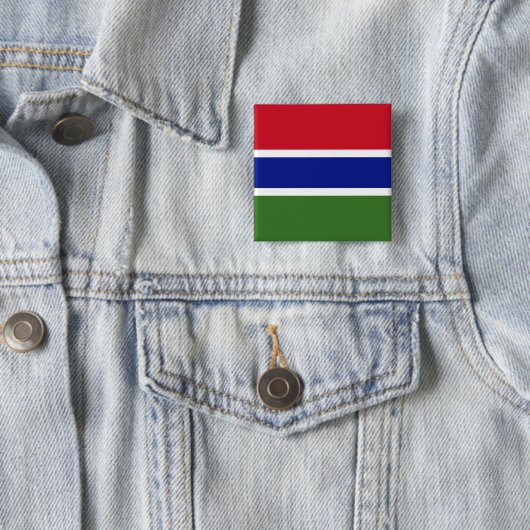Vlag van Gambia Vierkante Button 5,1 Cm (In situ)