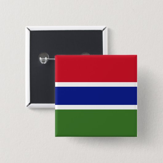 Vlag van Gambia Vierkante Button 5,1 Cm (Voorkant /achterkant)