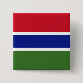 Vlag van Gambia Vierkante Button 5,1 Cm