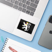 Vlag van Gent, België Sticker (Laptop met iPhone)