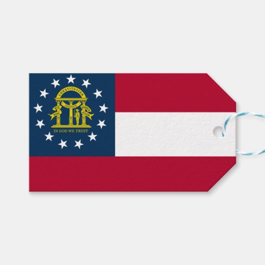 Vlag van Georgia (Amerikaanse staat) Cadeaulabel (Voorkant (Horizontaal))