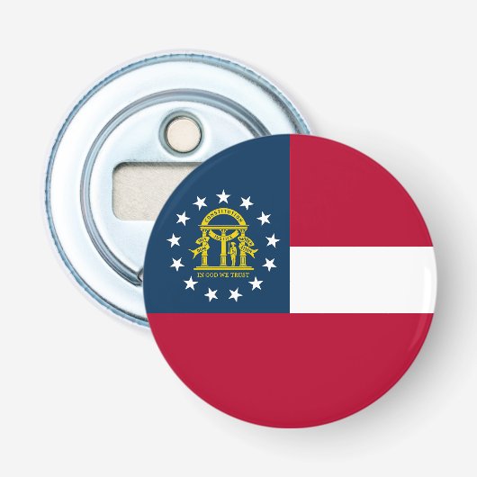Vlag van Georgia Button Flesopener (Voorkant)