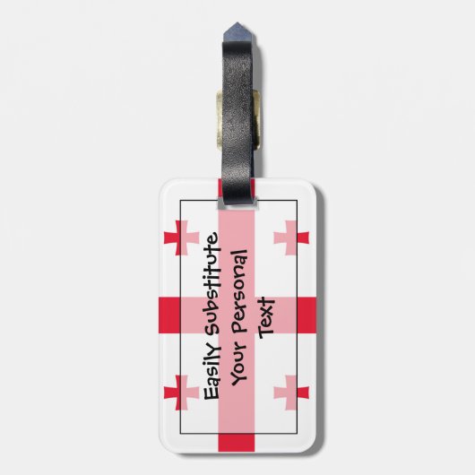 Vlag van Georgia Easy ID Personal Bagagelabel (Achterkant verticaal)