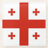 Vlag van Georgia Glazen Onderzetter (Voorkant)