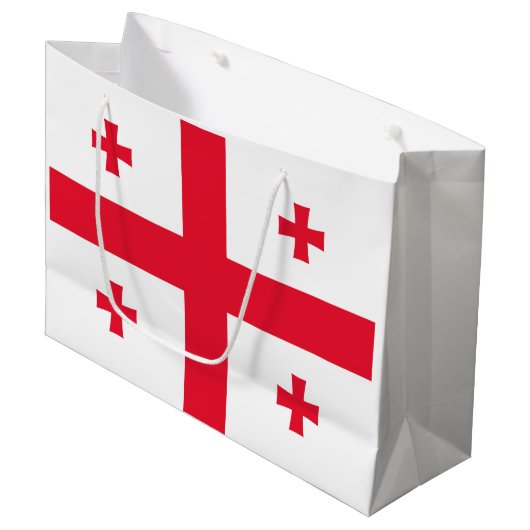 Vlag van Georgia Groot Cadeauzakje (Voorkant Gekanteld)