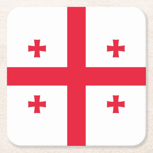 Vlag van Georgia Kartonnen Onderzetters (Voorkant)