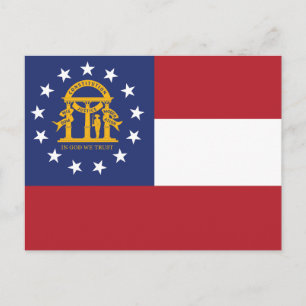 Vlag van Georgia Perzik Staat Wapen Briefkaart